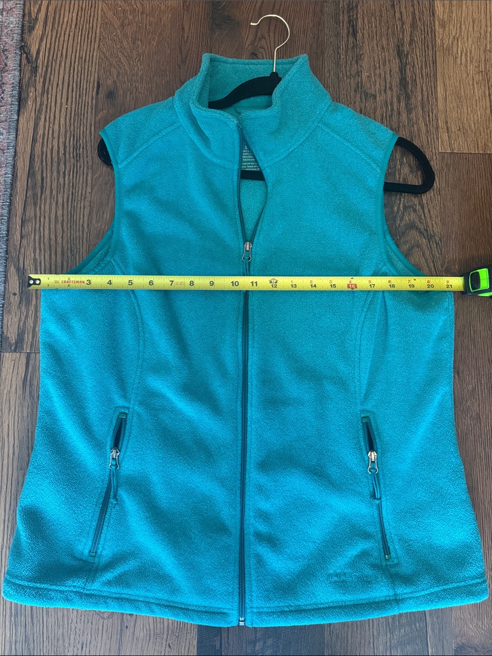 L.L. Bean Teal Women's Fleece Vest with Zip Pockets Size Large